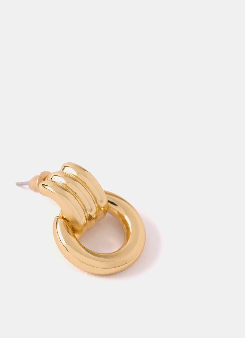 Gold Tone Link Hoop Earrings