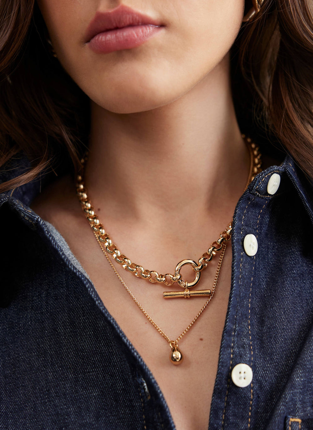 Gold Tone Layered Necklace