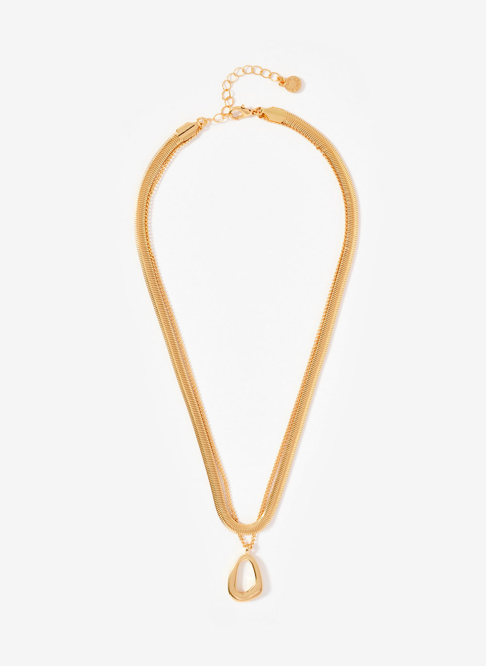 Gold Tone Sculpted Layer Necklace
