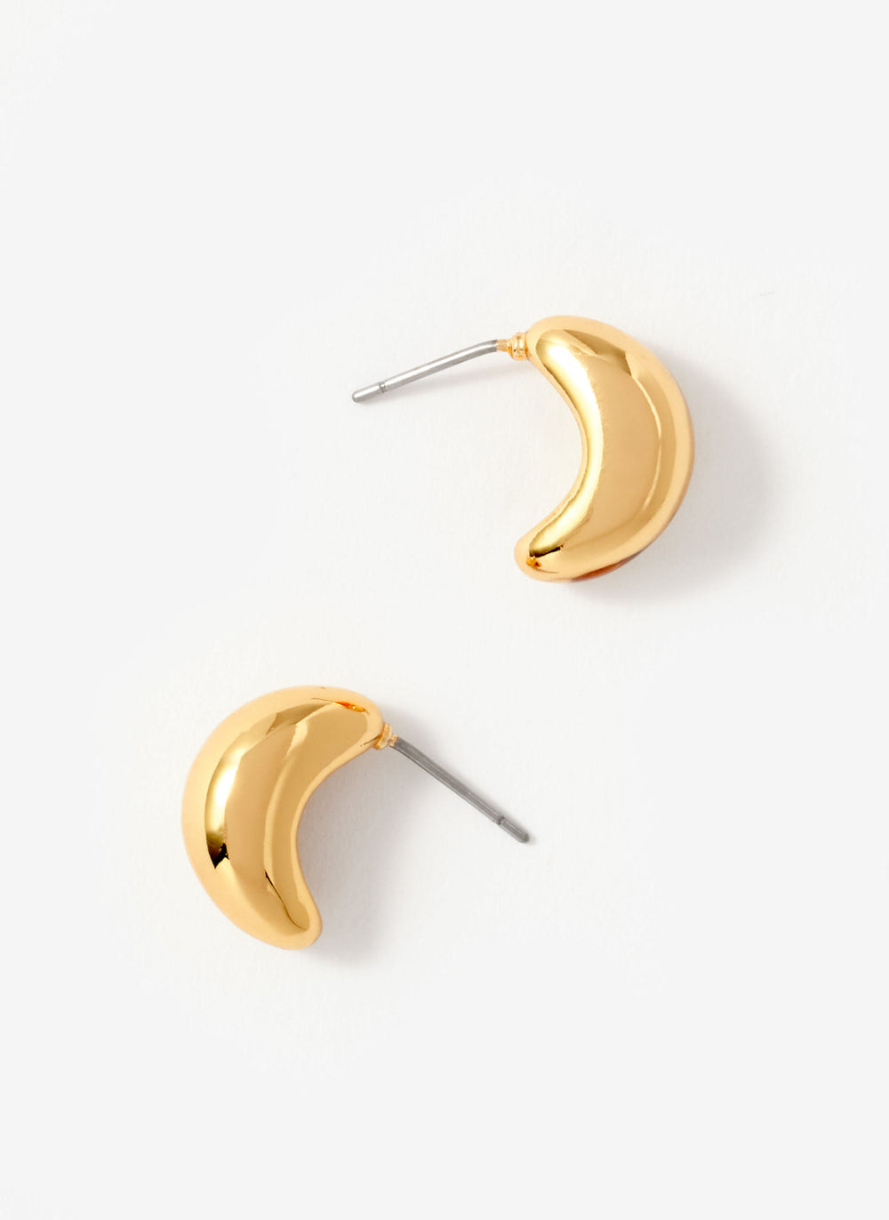 Gold Tone Mini Curve Earrings