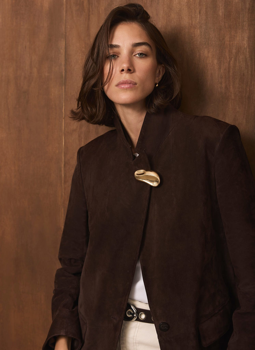 Gold Tone Minimal Brooch