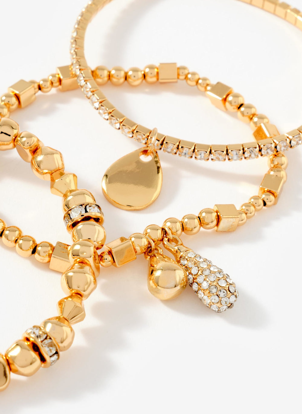 Gold Tone Mixed Bracelet Set