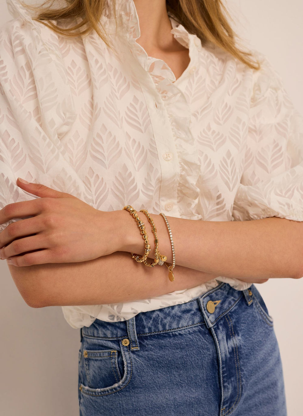 Gold Tone Mixed Bracelet Set