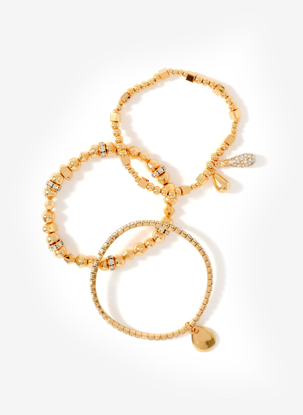 Gold Tone Mixed Bracelet Set