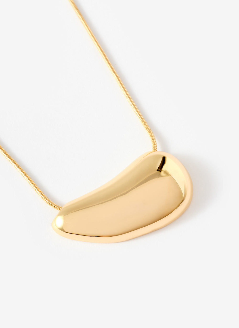 Gold Tone Pebble Pendant Necklace