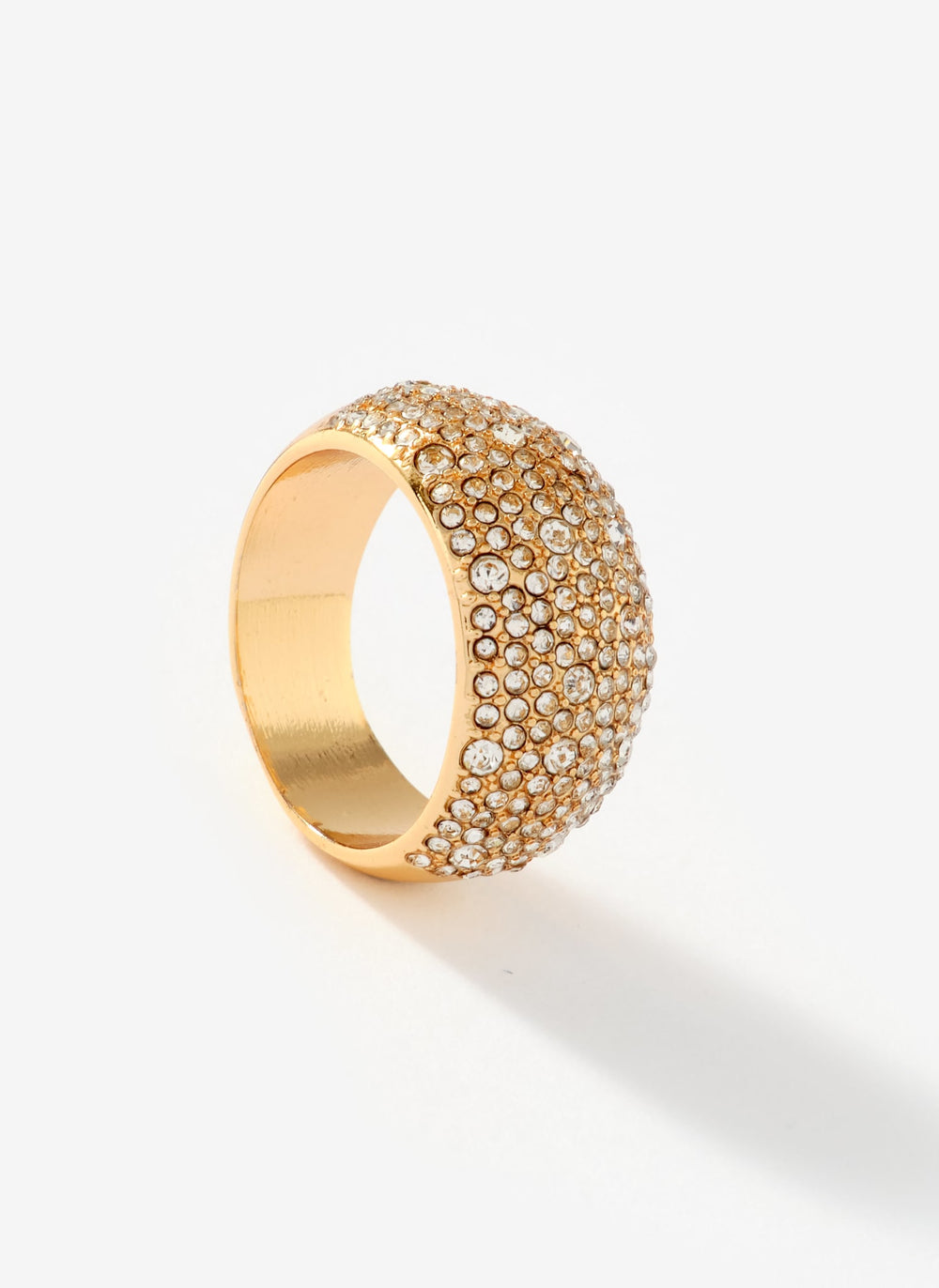 Gold Tone Pave Statement Ring