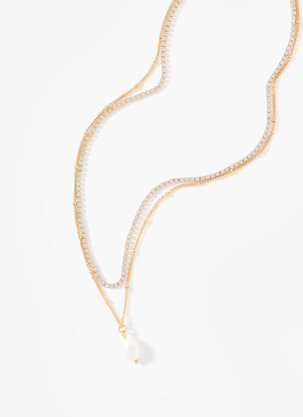 Gold Tone Double Layer Necklace
