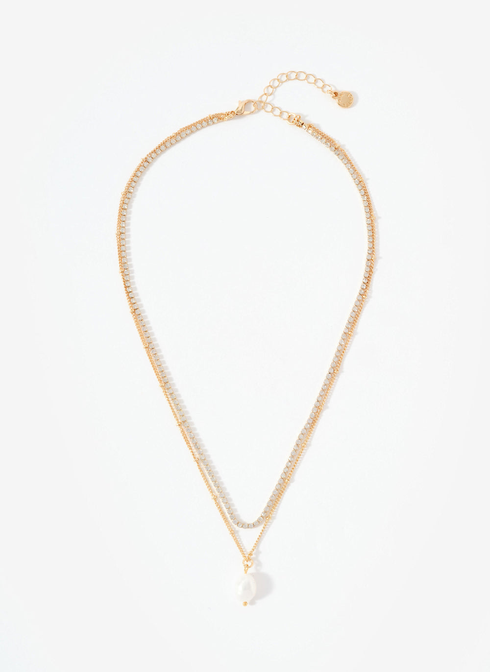 Gold Tone Double Layer Necklace