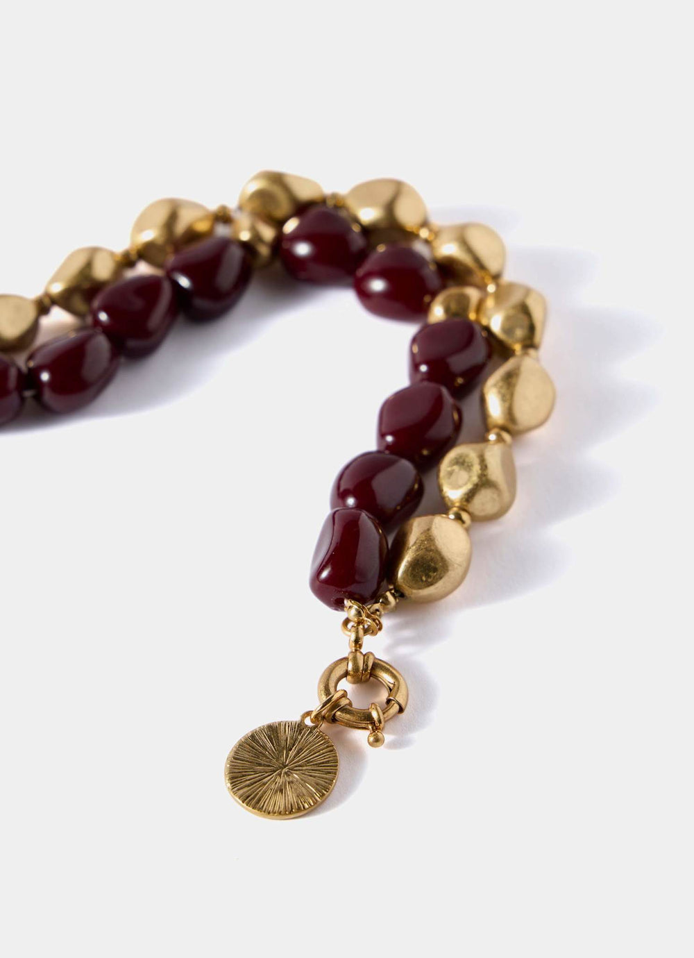 Gold Tone Layered Resin Bracelet