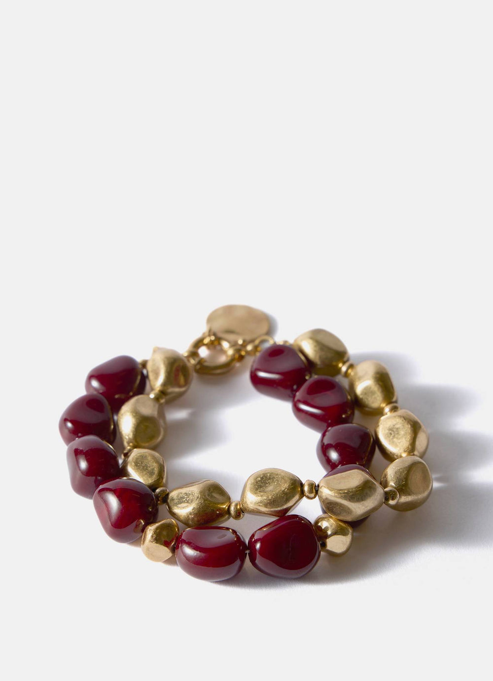 Gold Tone Layered Resin Bracelet