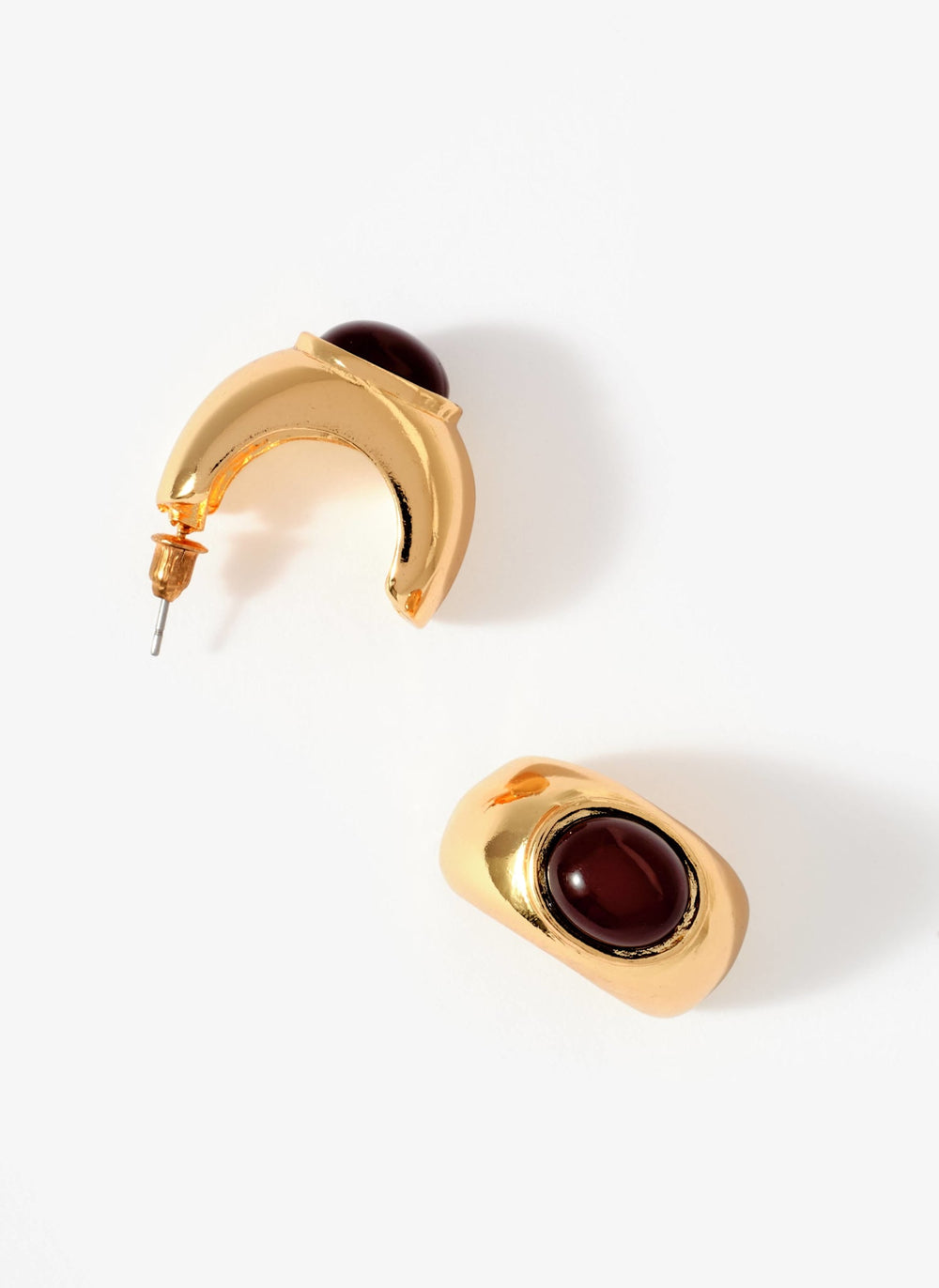 Gold Tone Resin Mix Hoop Earrings