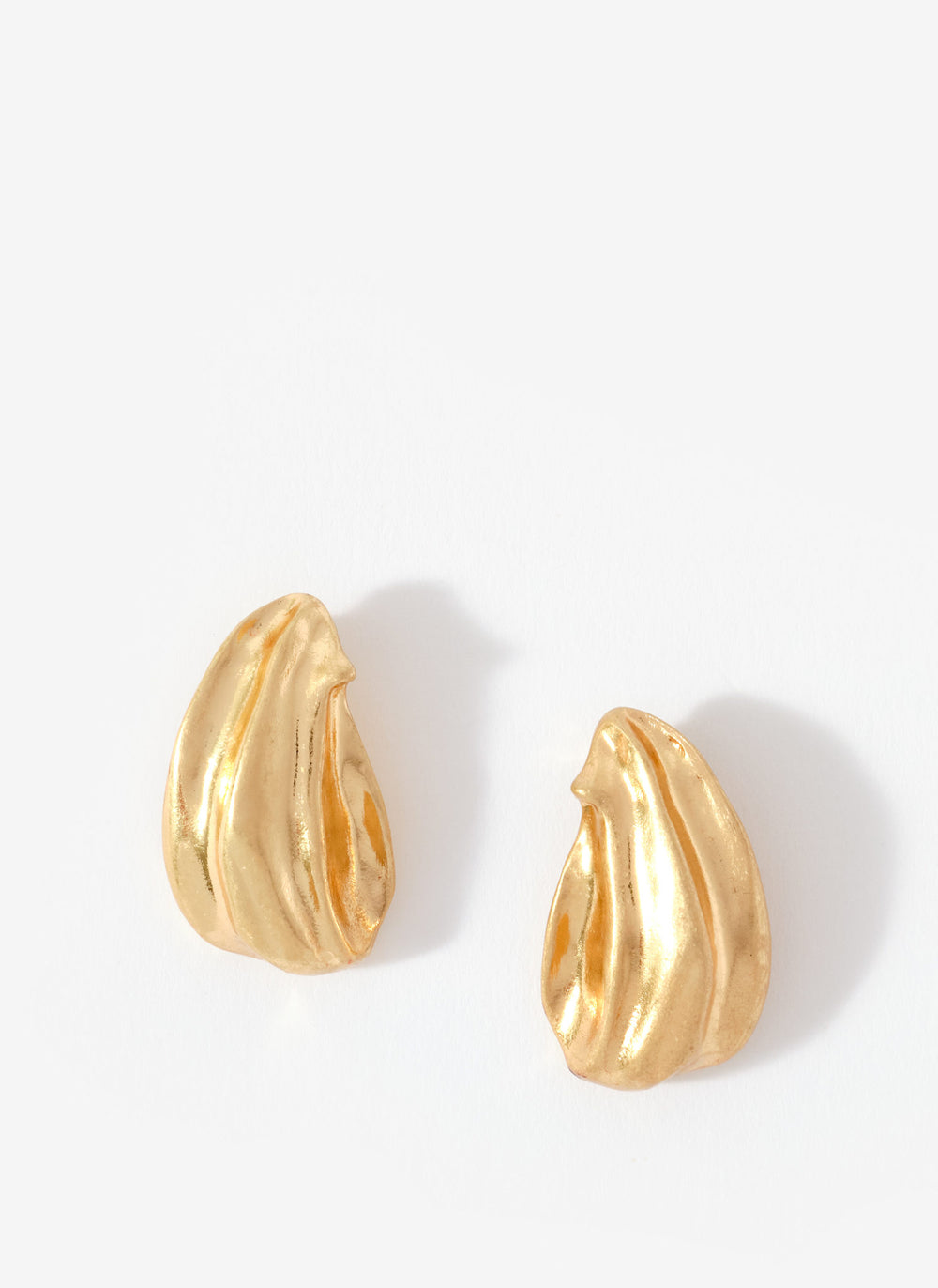 Gold Tone Textured Stud Earrings