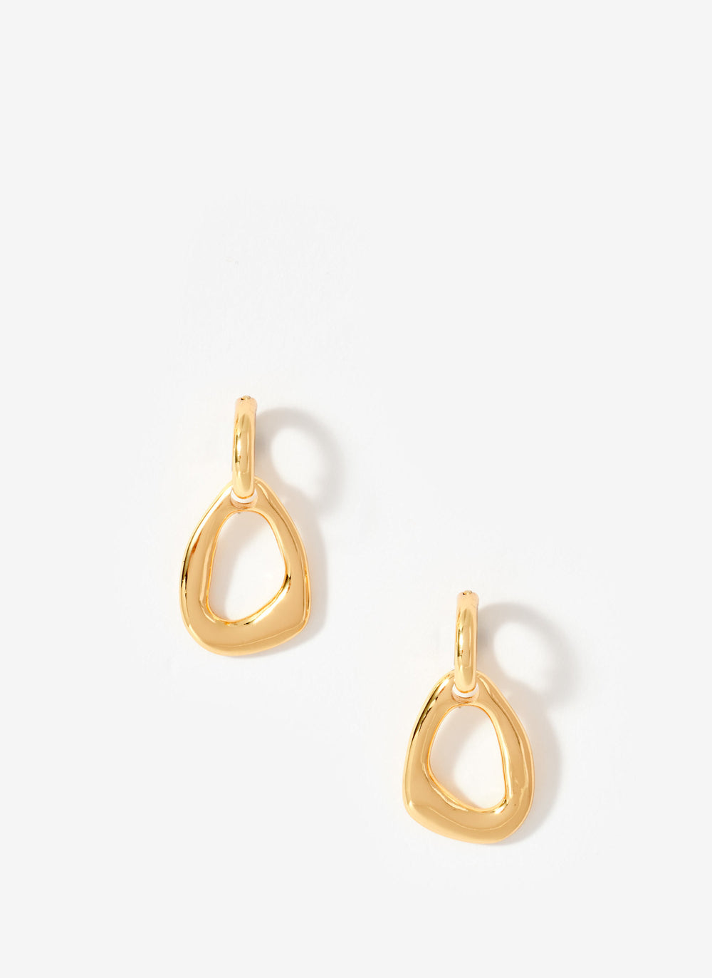 Gold Tone Sculpted Drop Earrings