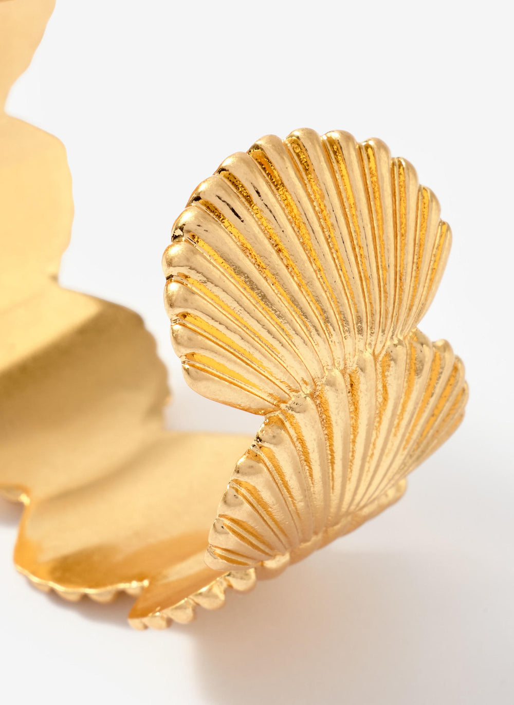 Gold Tone Shell Open Cuff