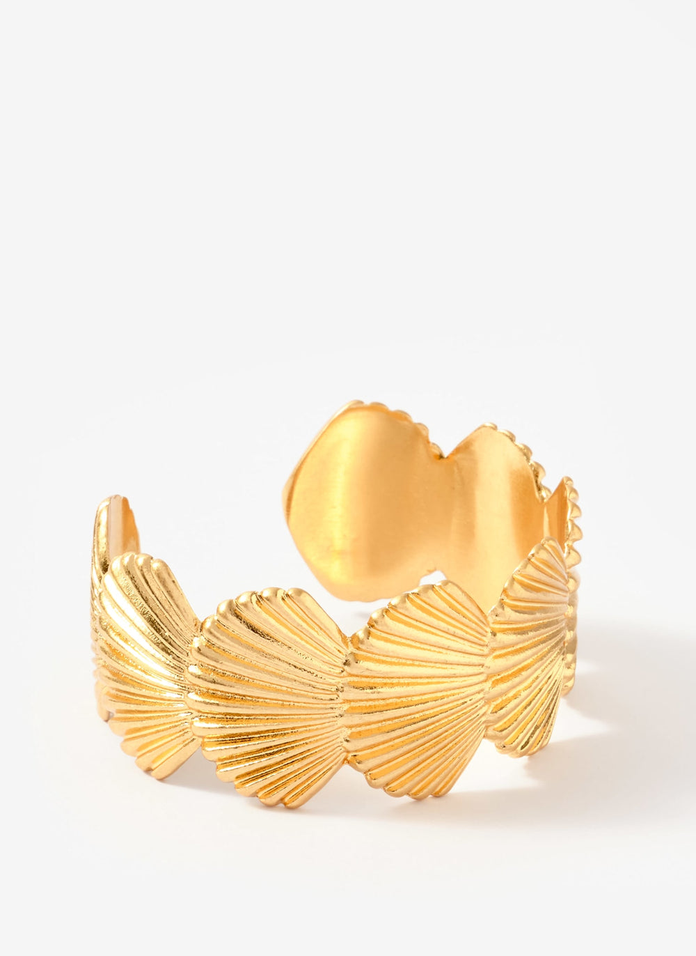 Gold Tone Shell Open Cuff