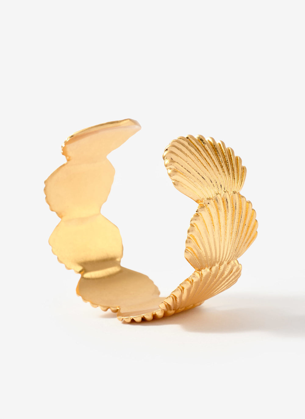 Gold Tone Shell Open Cuff