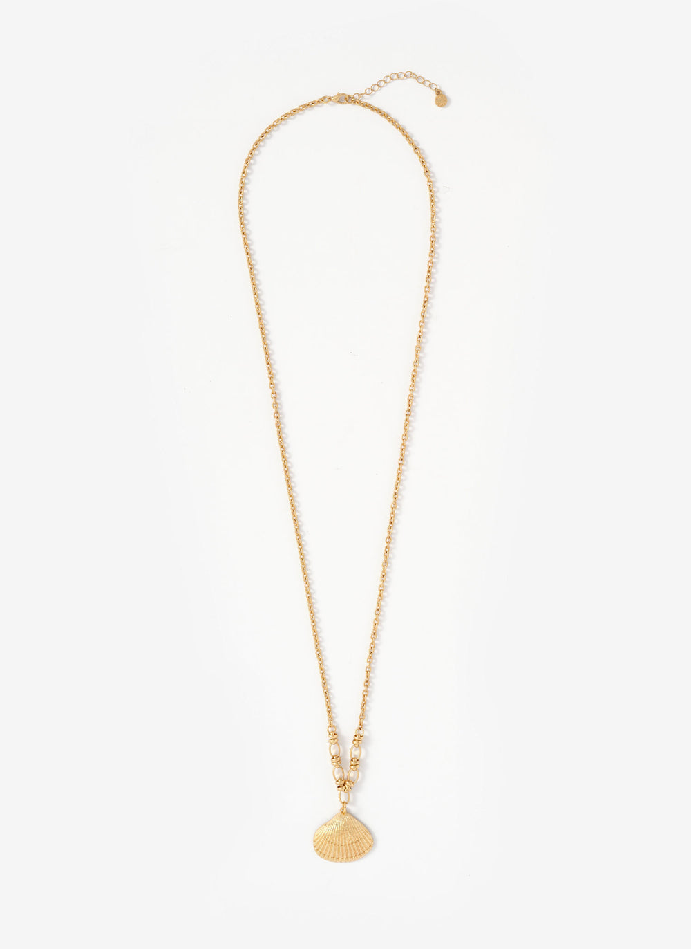 Gold Tone Shell Pendant Necklace