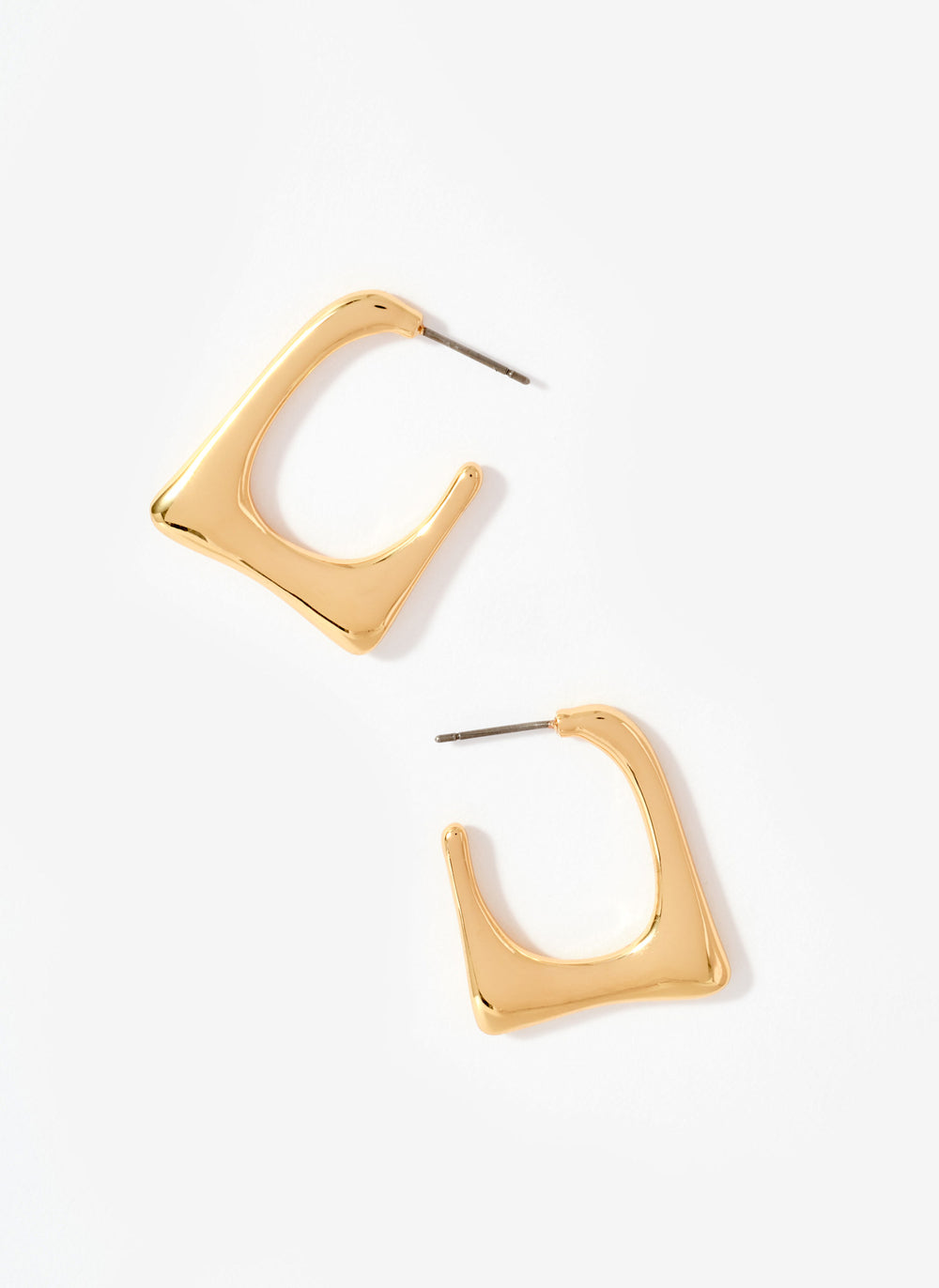 Gold Tone Square Hoop Earrings