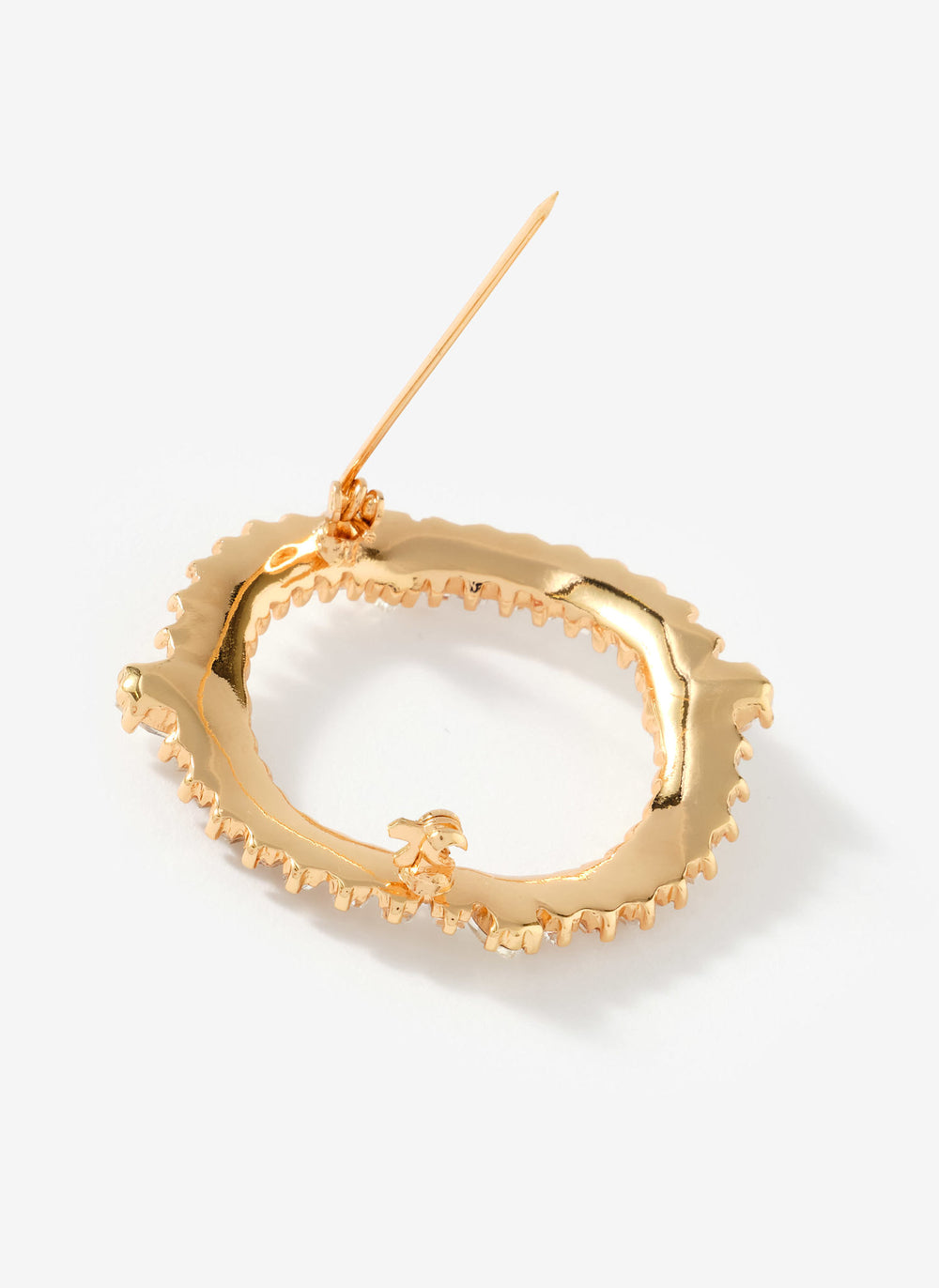 Gold Tone Crystal Statement Brooch