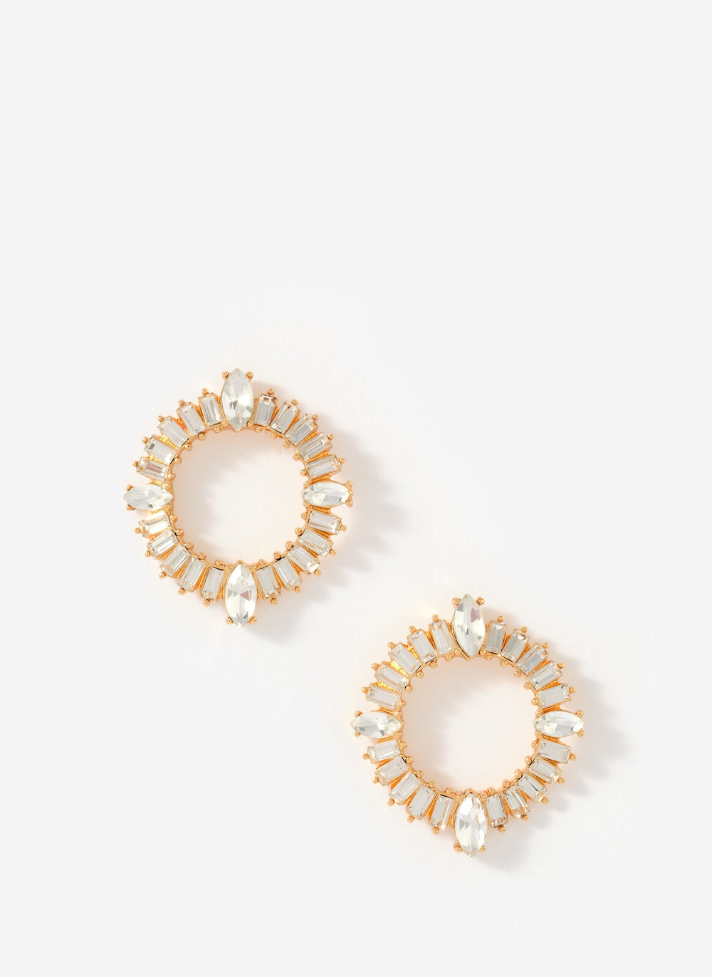 Gold Tone Statement Crystal Earrings
