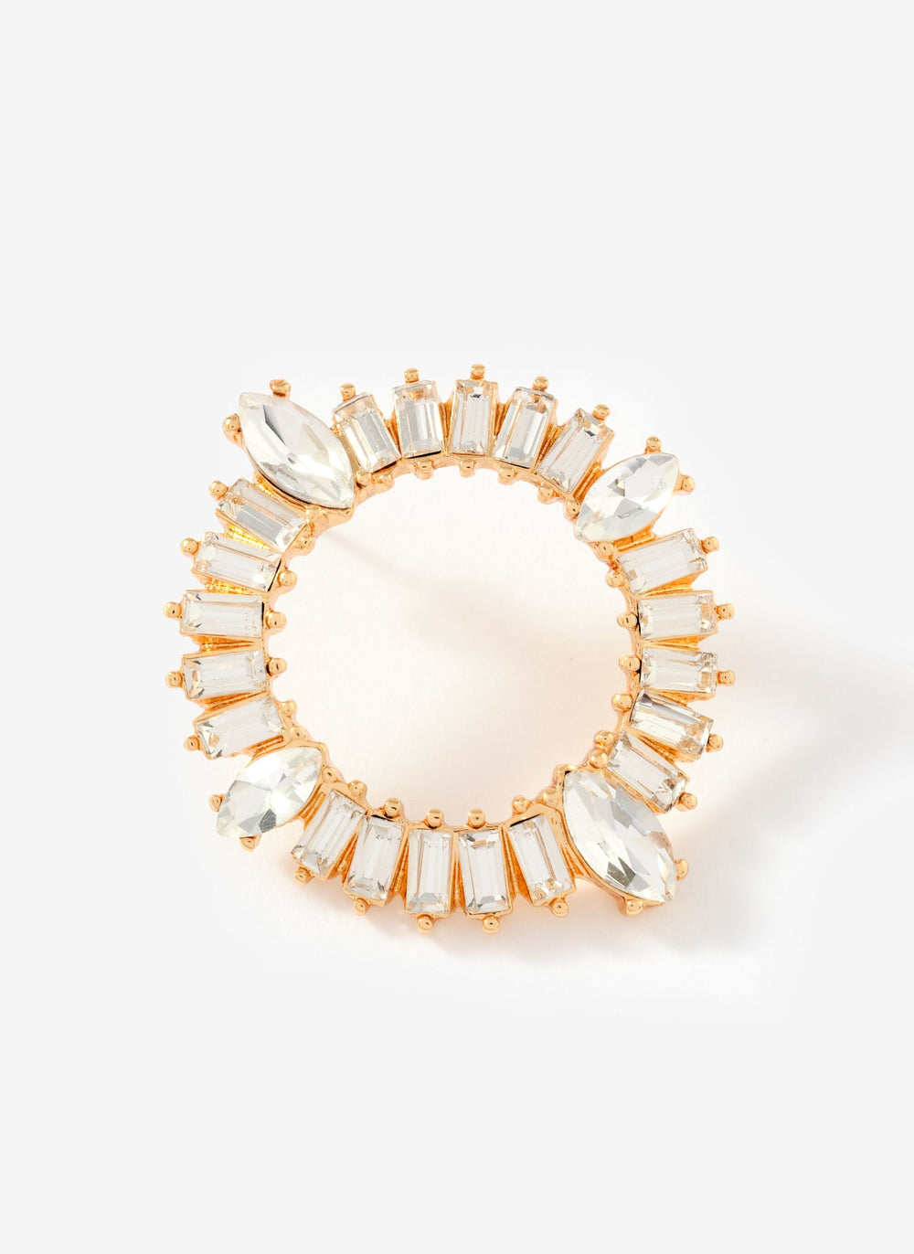 Gold Tone Statement Crystal Earrings
