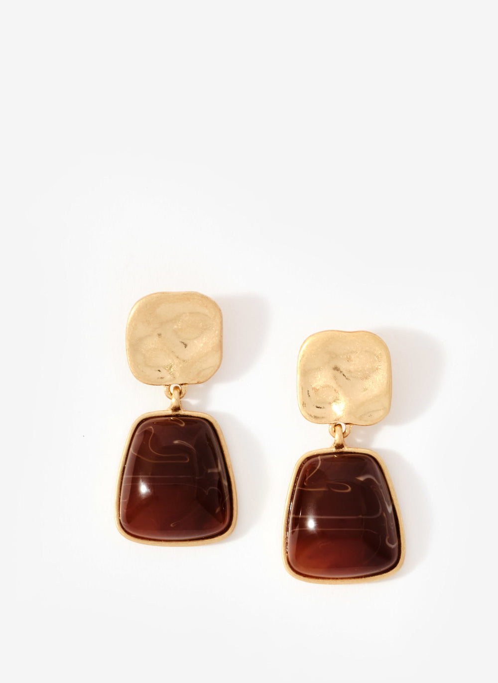 Gold Tone Stone Earrings