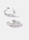 Silver Tone Textured Earrings (Image 3)