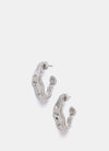 Silver Tone Textured Earrings (Image 0)