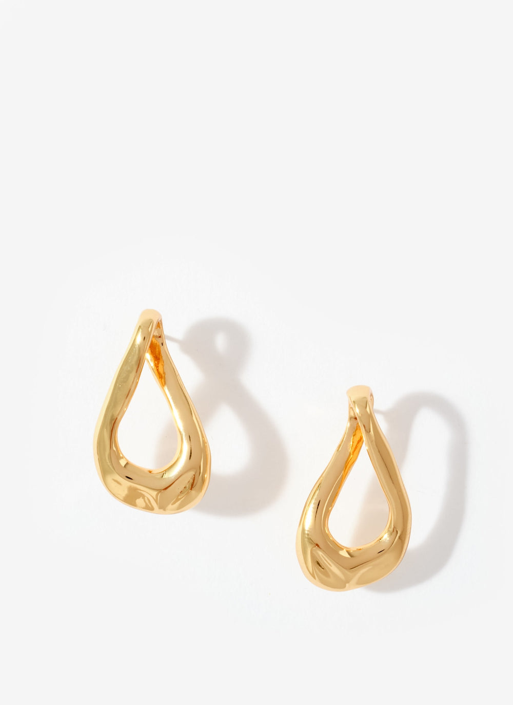 Gold Tone Sculpted Wave Earrings