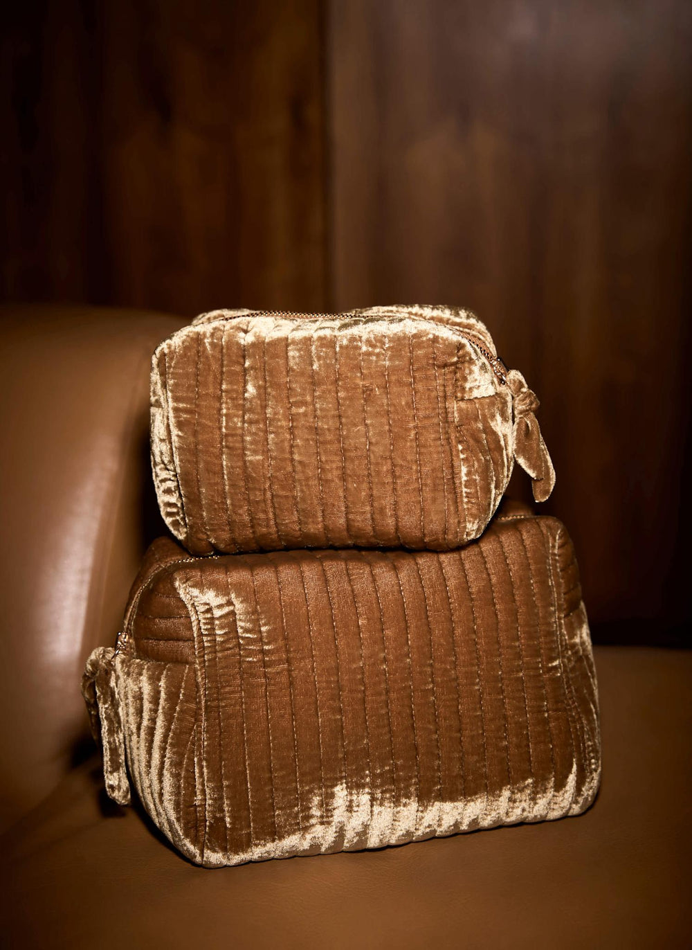 Gold Velvet Large Wash Bag