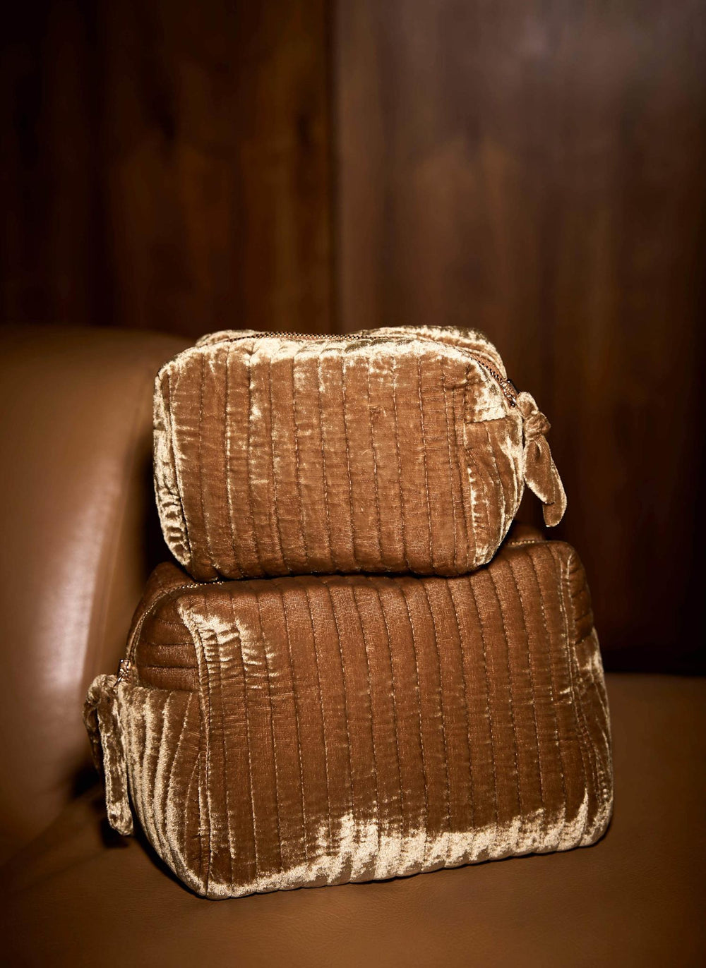 Gold Velvet Small Wash Bag