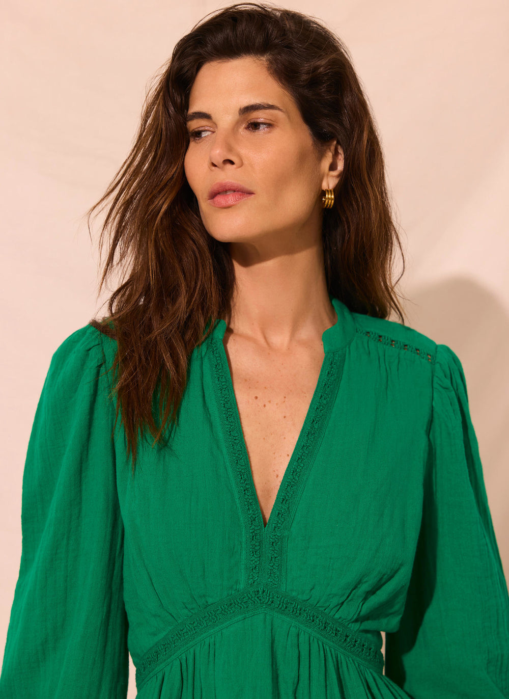 green cotton mini dress Cheesecloth – Mint Velvet Green floral