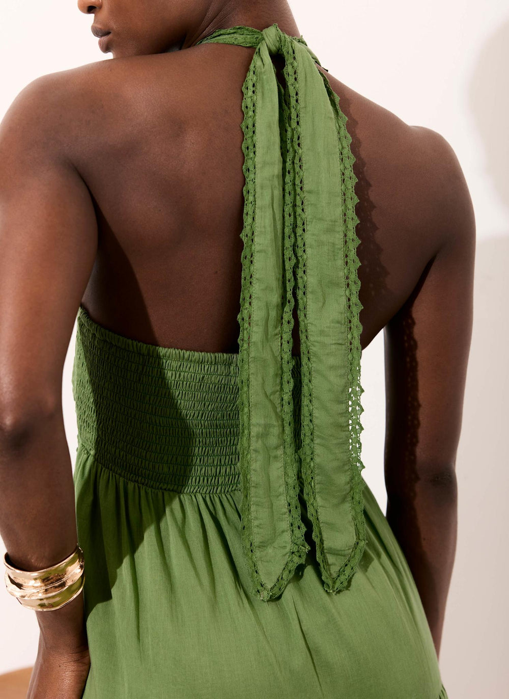 Mint Velvet Green Cotton Halter Maxi Dress | Size XL | Green | Sleeveless | Halter Neck Mint Velvet Green Cotton Halter Maxi Dress | Size XL | Green | Sleeveless | Halter Neck