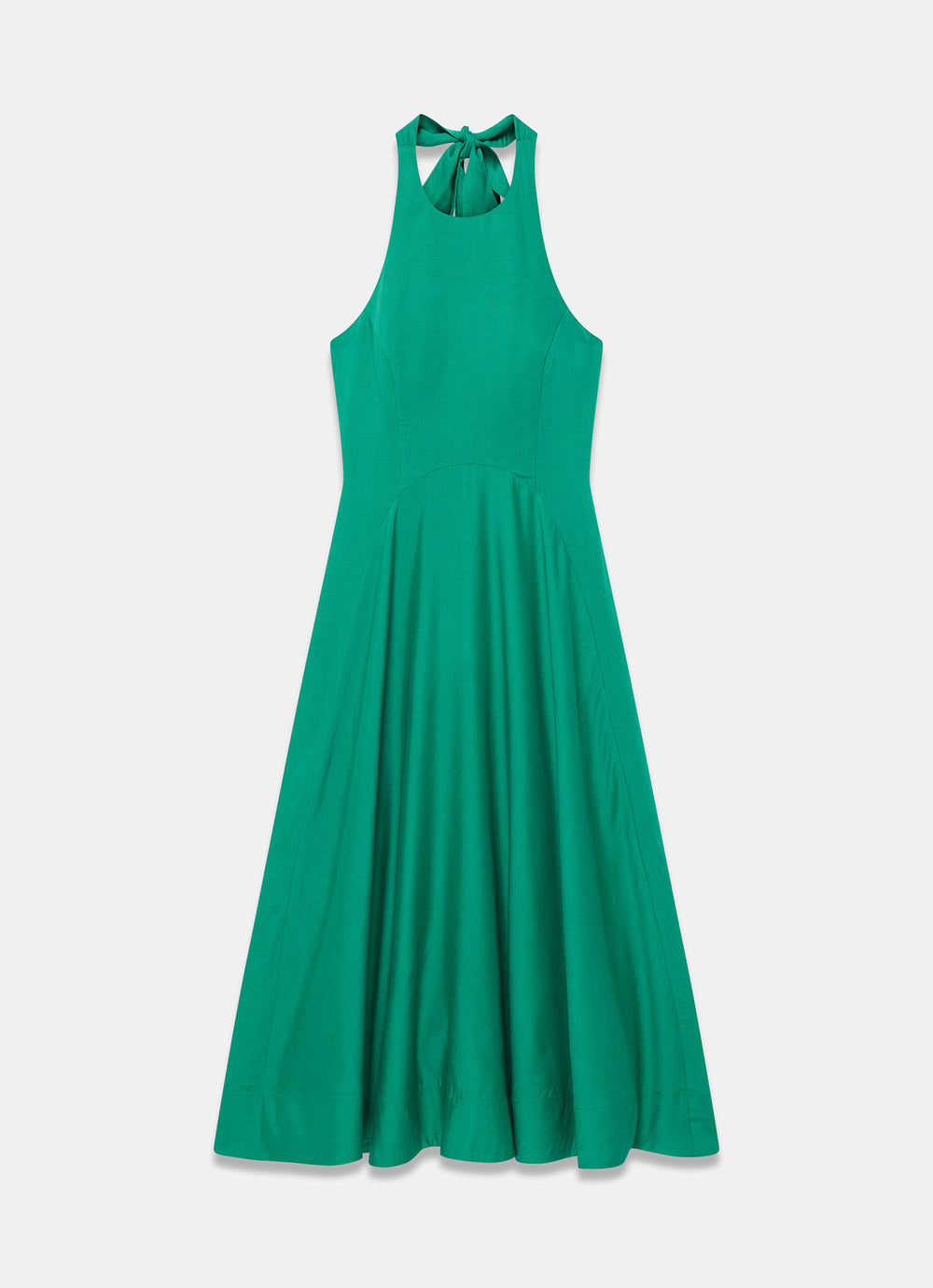 slim fit dress slacks Green Linen Blend Halter Midi Dress – Mint Velvet