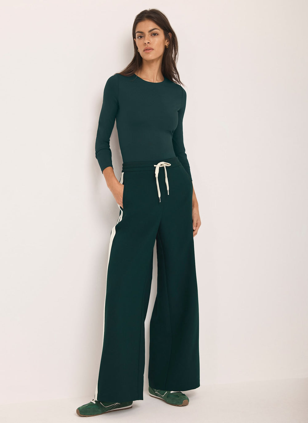 Teal Layering Crew Neck Top