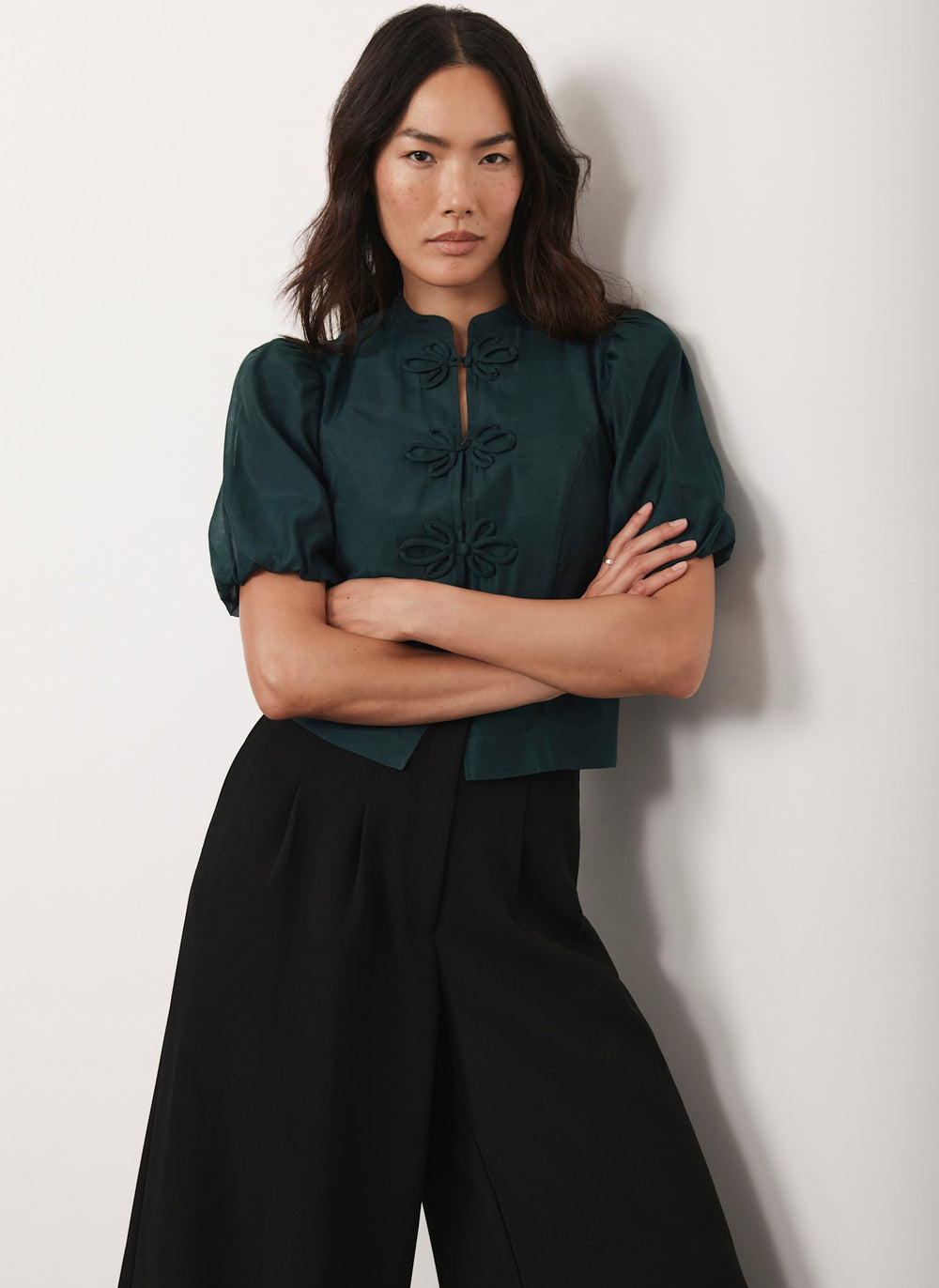 Green Puff Sleeve Top