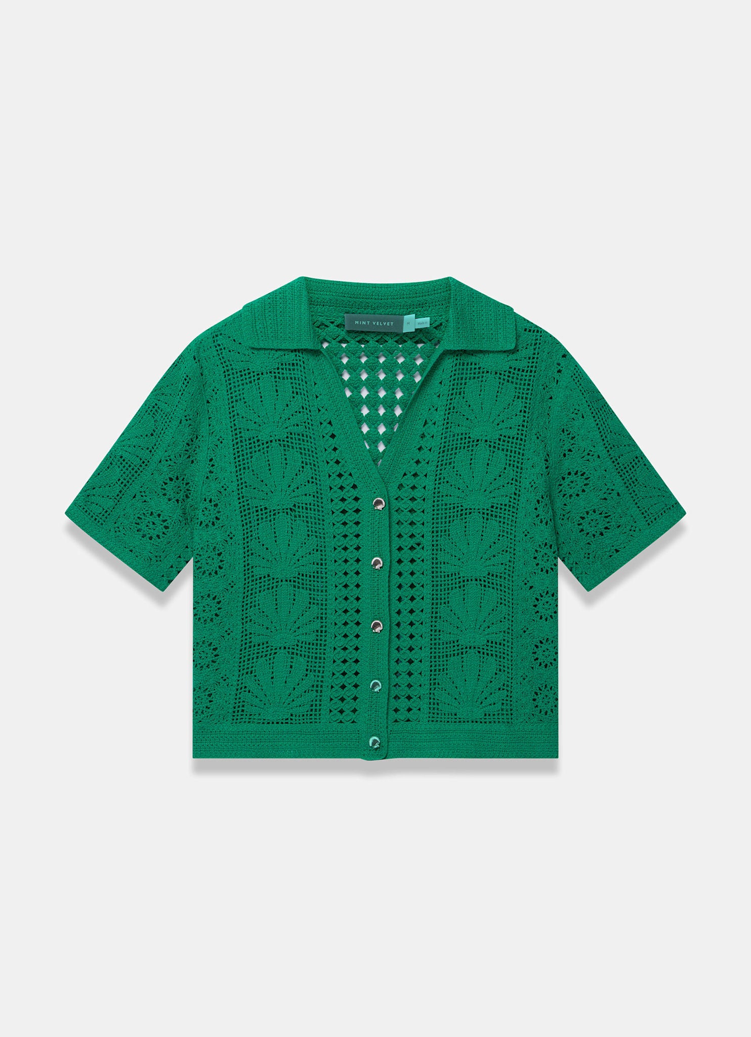 Green Crochet Shell Shirt – Mint Velvet