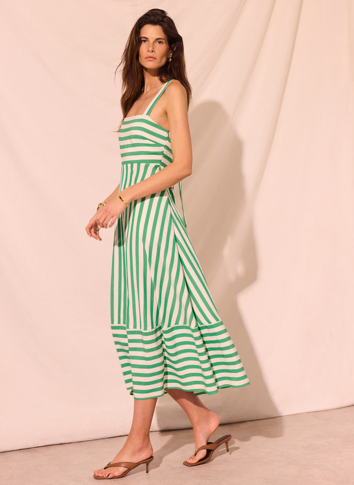 slim fit dress slacks Lara Green Stripe Cut-Out Dress – Radheys