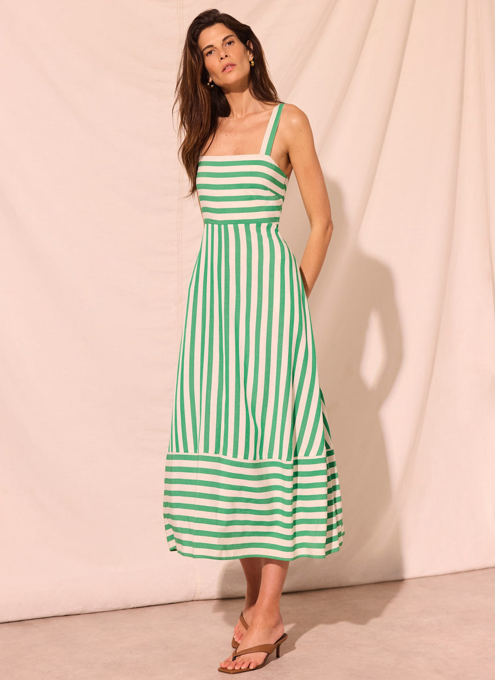 Green Striped Maxi Dress