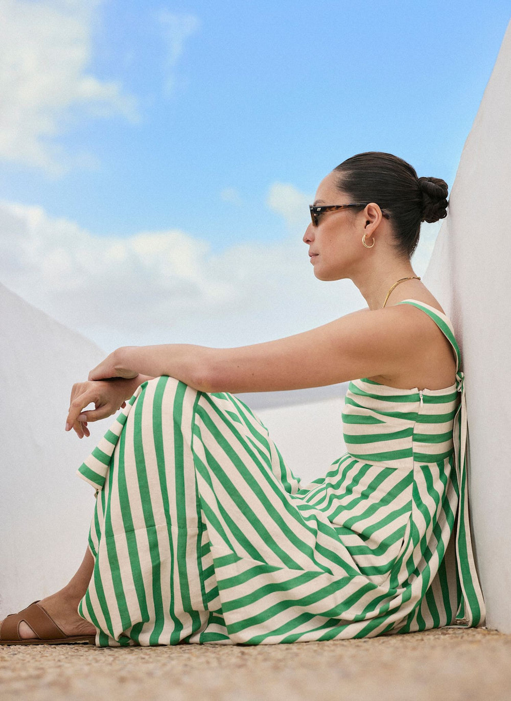 Green Striped Midi Dress – Mint Velvet