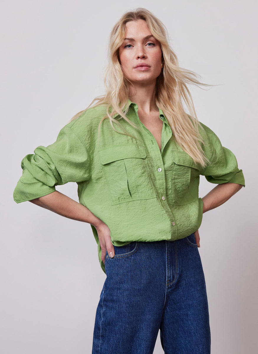 Green Utility Detail Shirt – Mint Velvet