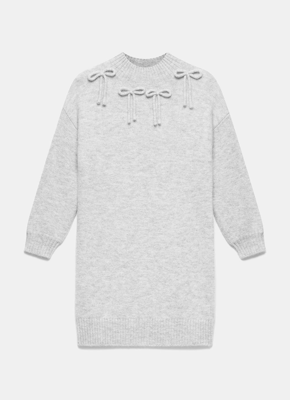 Grey Bow Knit Mini Dress – Mint Velvet