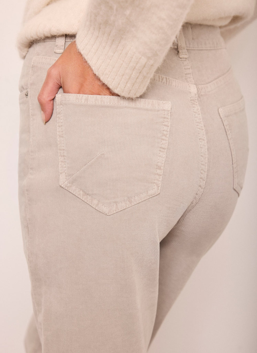 Grey Corduroy Wide Leg Trousers