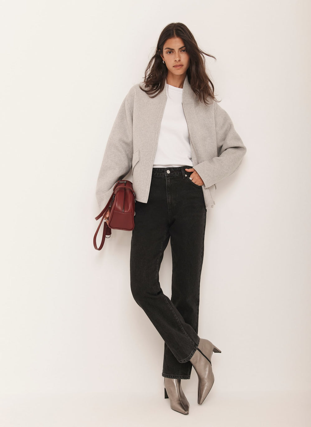 Grey Minimalist Wool Jacket