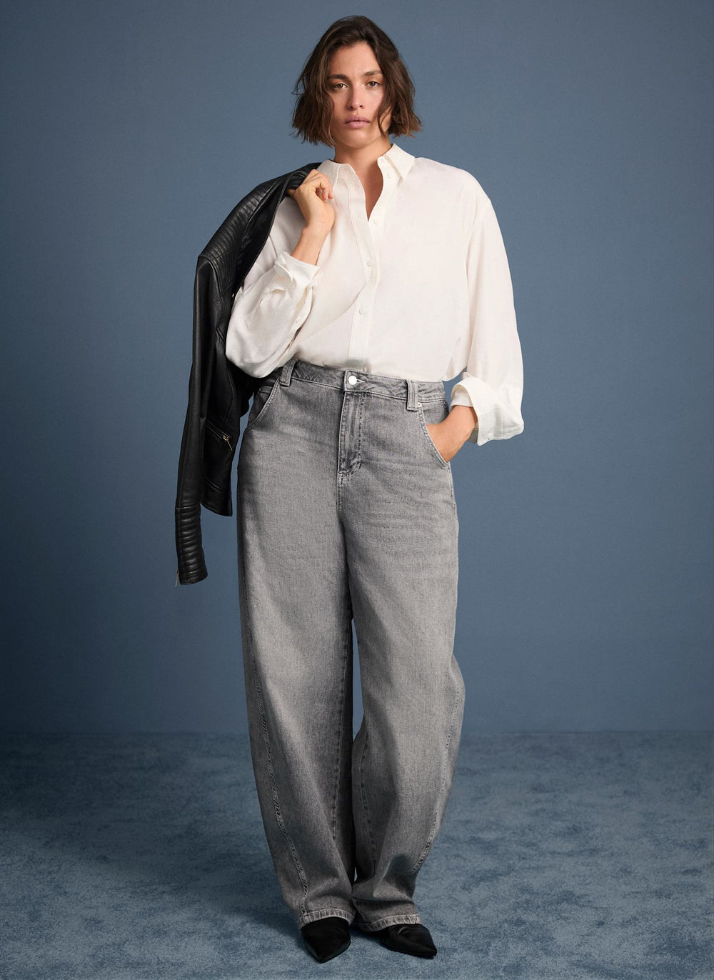Grey Relaxed Ultimate Barrel Jeans