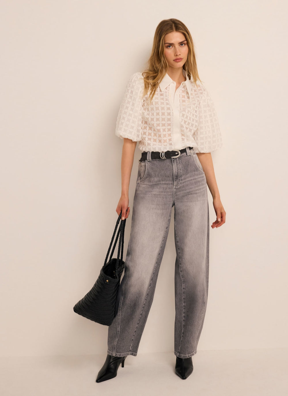 Grey Relaxed Ultimate Barrel Jeans