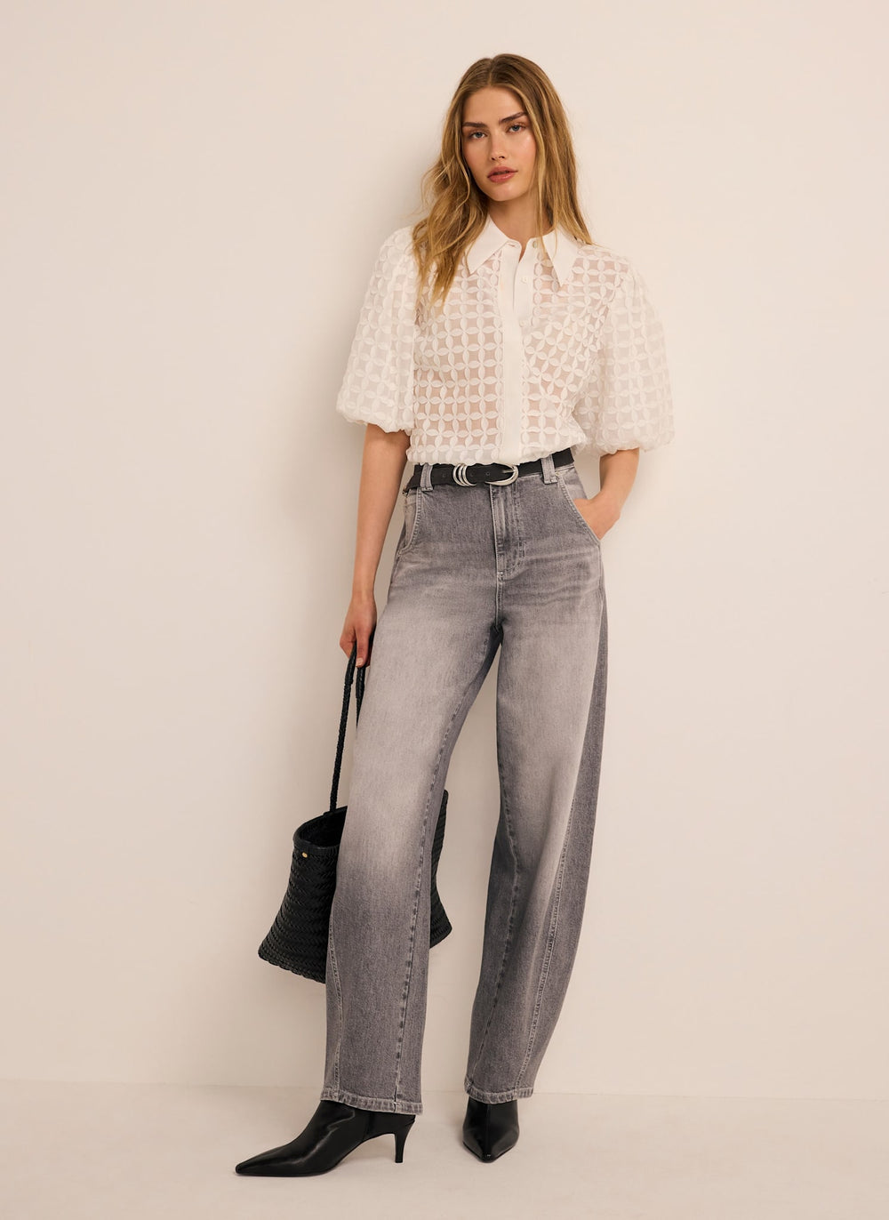 Grey Relaxed Ultimate Barrel Jeans