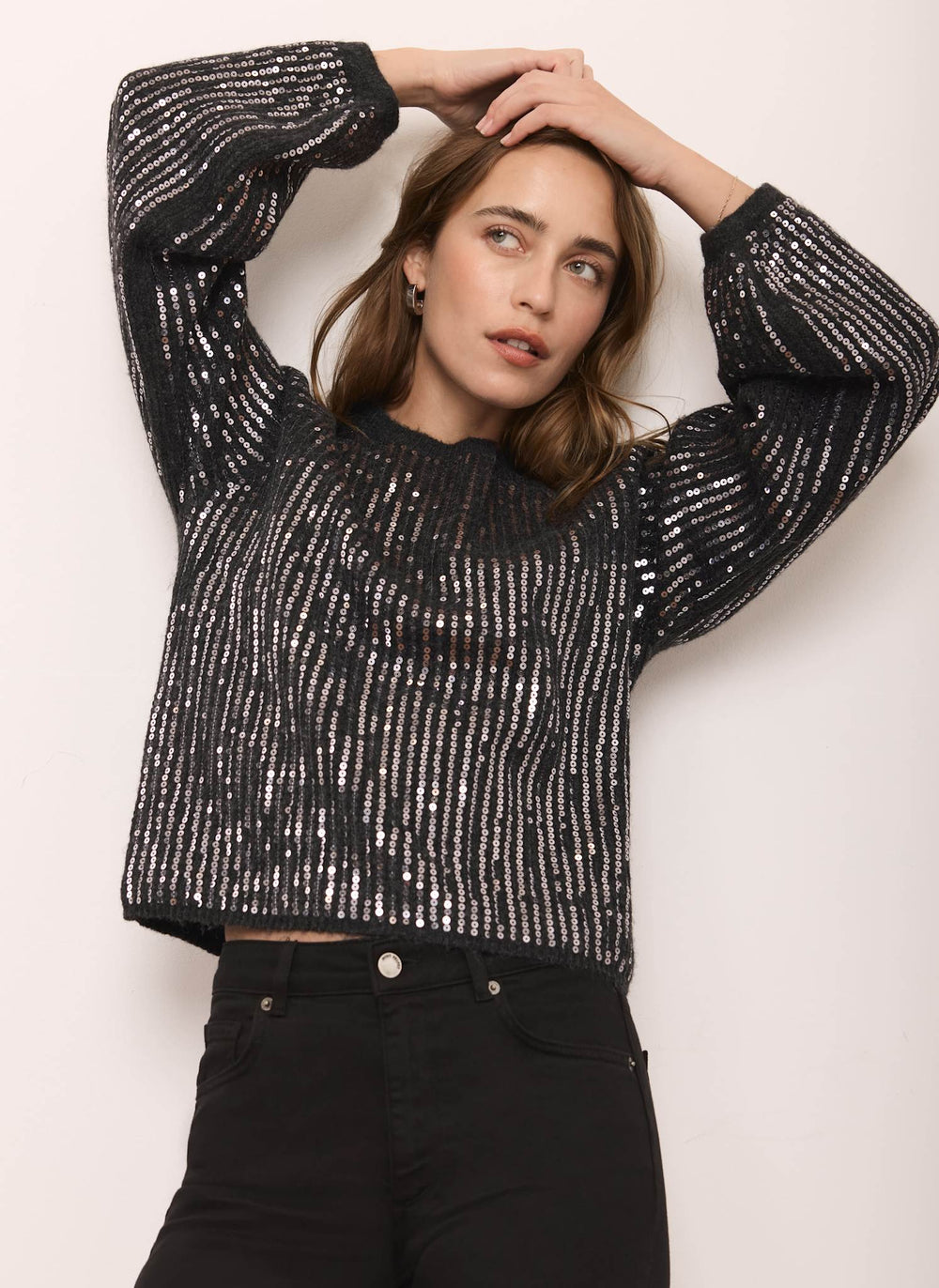 Grey Sequin Embellished Jumper