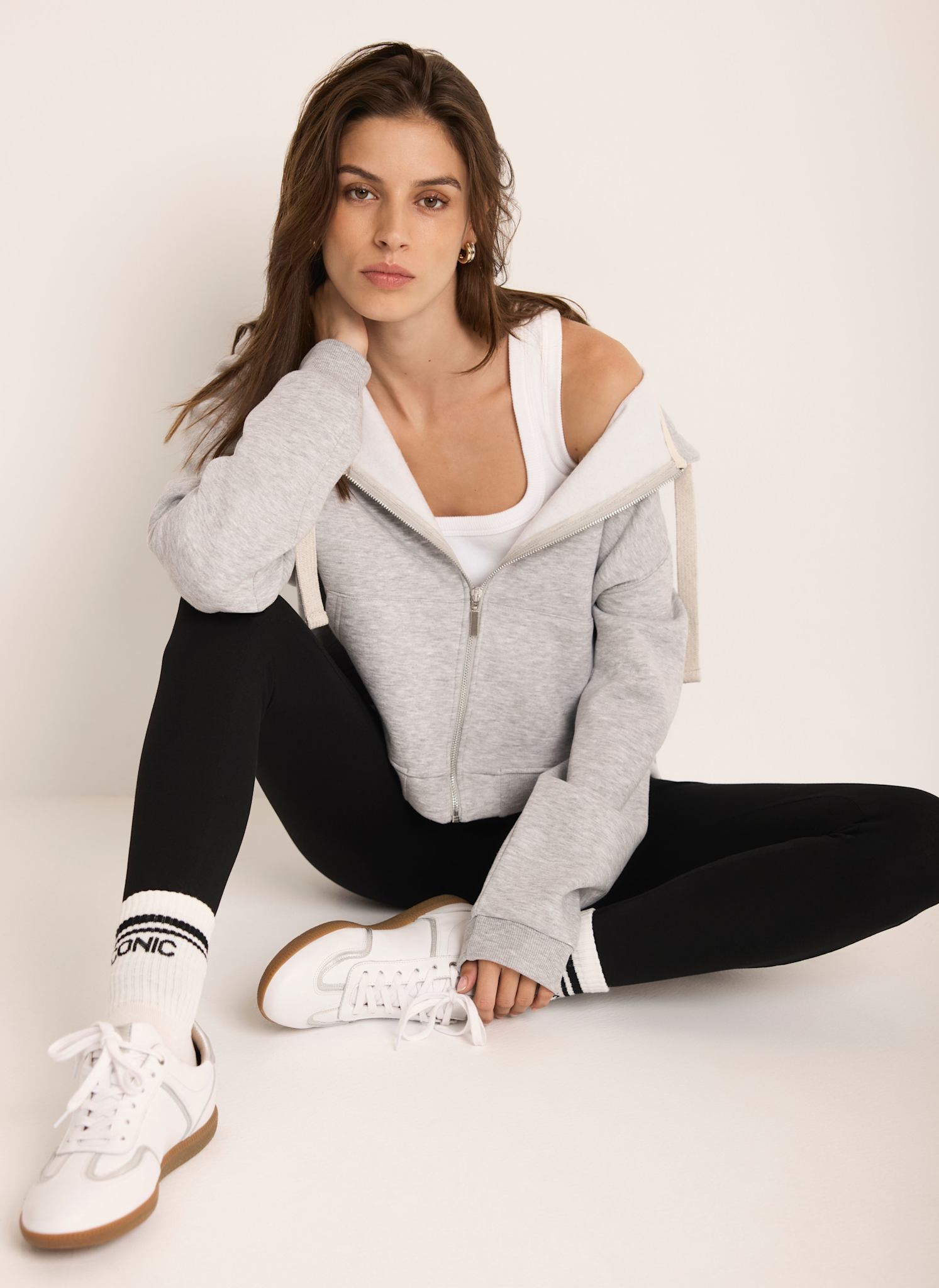 Grey Zip Front Hoodie – Mint Velvet