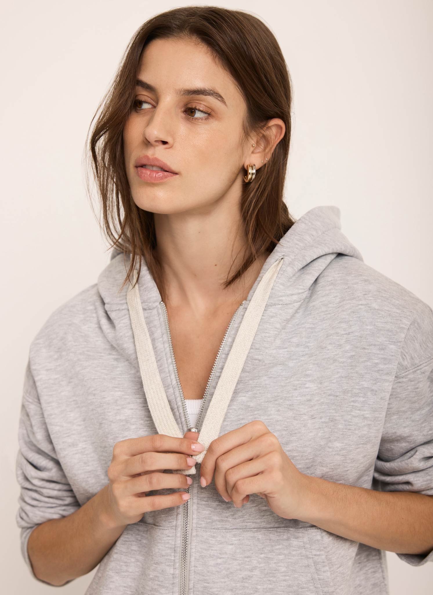 Grey Zip Front Hoodie – Mint Velvet